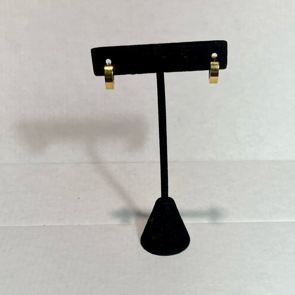 Small Gold Hinge Hoops - Picture 3 of 4